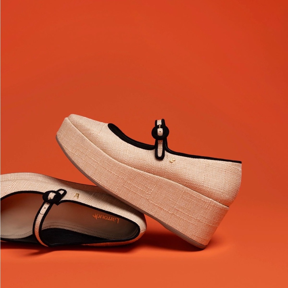 LARROUDÉ Blair Flatform - Beige Raffia